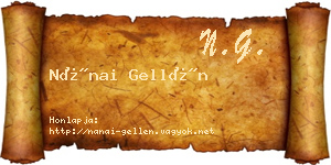 Nánai Gellén névjegykártya